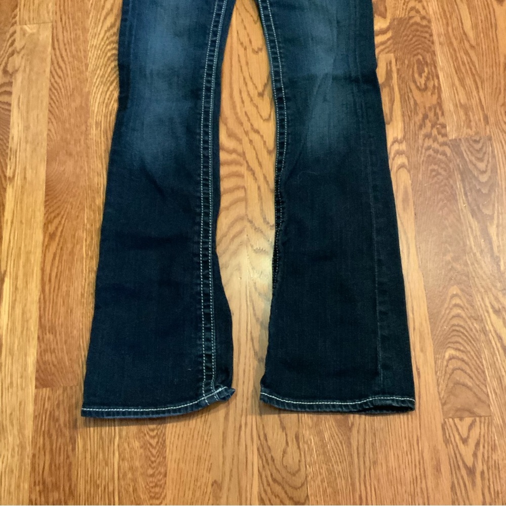 Day Trip Jeans Rhinestones Boot Cut Embroidery Details Blue Low Rise Size 14 - Picture 2 of 9